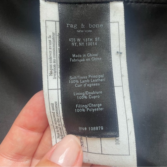 Rag and bone black leather jacket excellent condition - Picture 3 of 15